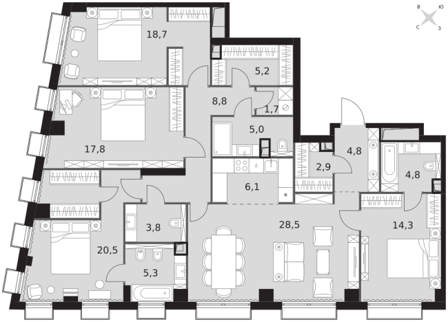 Купить квартиру у метро Хорошево в Москве. Вариант № 91911, 0, площадь -  квм, цена 129437880 рублей