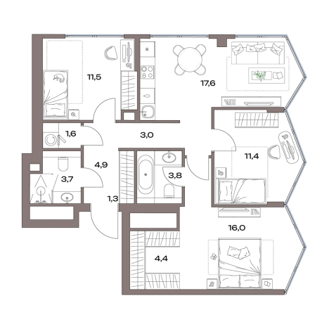 Купить многокомнатную квартиру в районе Восточное Дегунино в Москве. Вариант № 3970828, 0, площадь -  квм, цена 39533646 рублей