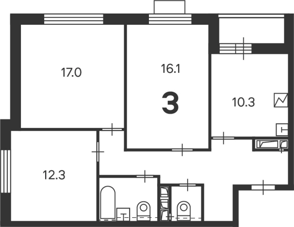 Купить квартиру в Москве. Вариант № 8549204, 14, площадь -  квм, цена 19187520 рублей