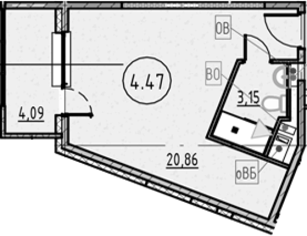 Купить Студию в новостройках у метро Обухово в Санкт-Петербурге. Вариант № 4163687, 0, площадь -  квм, цена 6316170 рублей