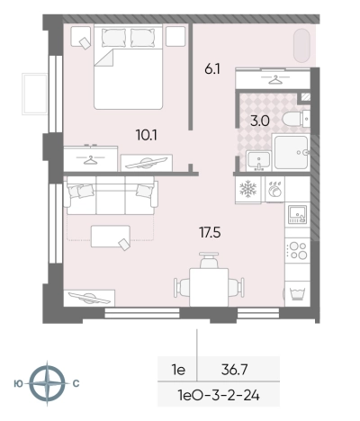Купить однокомнатную квартиру в новостройках у метро Боровское шоссе в Москве. Вариант № 8182757, 0, площадь -  квм, цена 14503142 рублей