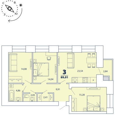 Купить квартиру в новостройках в ЖК «Бирюзова парк» в Рязани. Вариант № 82612, 0, площадь -  квм, цена 9996815 рублей