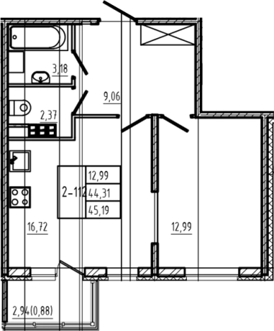 Купить квартиру в ЖК Новая история в Сертолове. Вариант № 6963908, 0, площадь -  квм, цена 8947620 рублей