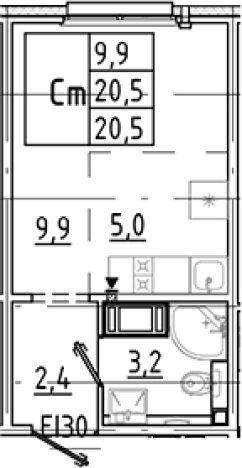 Купить Студию в новостройках в районе Красногвардейский в Санкт-Петербурге. Вариант № 8085523, 0, площадь -  квм, цена 3667675 рублей