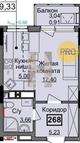 Купить Студию в районе Индустриальный в Ижевске. Вариант № 73749, 0, площадь -  квм, цена 2540000 рублей