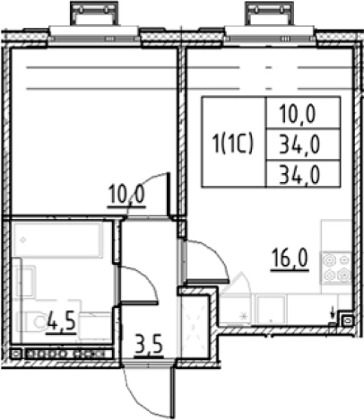 Купить двухкомнатную квартиру в новостройках у метро Купчино в Санкт-Петербурге. Вариант № 9328153, 0, площадь -  квм, цена 9434388 рублей