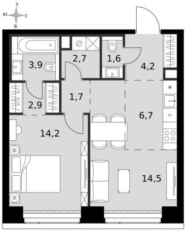 Купить двухкомнатную квартиру у метро Беговая в Москве. Вариант № 9465828, 0, площадь -  квм, цена 38021440 рублей