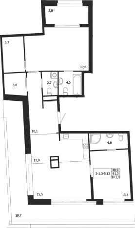 Купить двухкомнатную квартиру в ЖК ЛДМ в Санкт-Петербурге. Вариант № 6851539, 0, площадь -  квм, цена 113187765 рублей