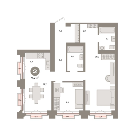 Купить двухкомнатную квартиру в новостройках в ЖК Метроном в Москве. Вариант № 127042, 0, площадь -  квм, цена 23950000 рублей