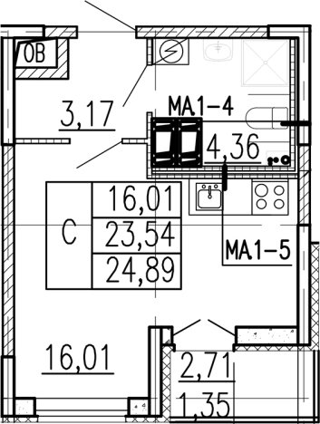 Купить Студию в ЖК Высота в Ленинградской области. Вариант № 9095303, 0, площадь -  квм, цена 3778500 рублей
