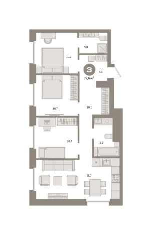 Купить квартиру в районе Метрогородок в Москве. Вариант № 8484236, 0, площадь -  квм, цена 28860000 рублей