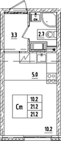 Купить Студию в новостройках у метро Пролетарская в Санкт-Петербурге. Вариант № 9207850, 0, площадь - квм, цена 5880434 рублей
