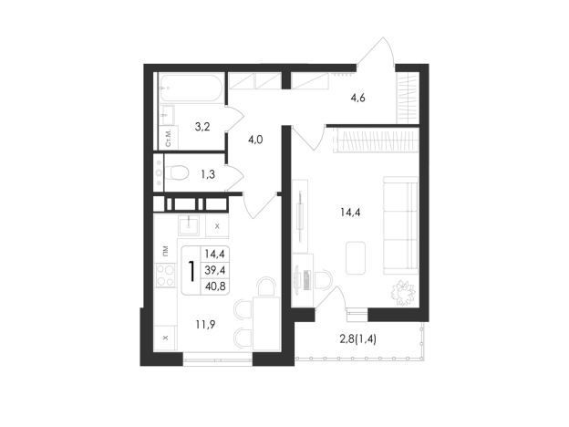 Купить квартиру в Воронеже. Вариант № 8687606, 0, площадь -  квм, цена 7313278 рублей