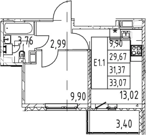 Купить двухкомнатную квартиру в ЖК Полис ЛАВрики в Мурине. Вариант № 7267704, 0, площадь -  квм, цена 5975888 рублей
