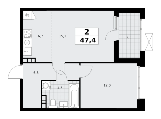 Купить двухкомнатную квартиру в ЖК Бунинские кварталы в Москве. Вариант № 836488, 0, площадь -  квм, цена 18224352 рублей