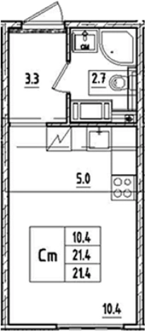 Купить Студию в ЖК Октябрьская набережная в Санкт-Петербурге. Вариант № 9206106, 0, площадь -  квм, цена 5867858 рублей