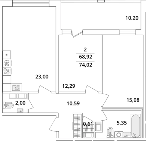 Купить двухкомнатную квартиру у метро Московская в Санкт-Петербурге. Вариант № 4823019, 0, площадь -  квм, цена 20080781 рублей
