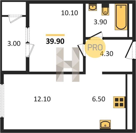 Купить однокомнатную квартиру в Удмуртской Республике. Вариант № 62777, 0, площадь -  квм, цена 3082275 рублей