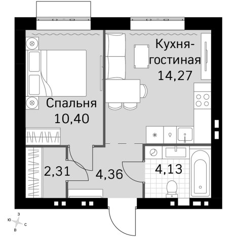 . Вариант № 9959890, 0, площадь - 35.47 квм, цена 9096494 рублей