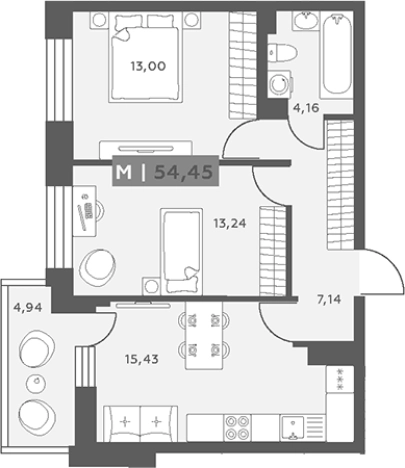 Купить квартиру в ЖК Аквилон RekaPark в Ленинградской области. Вариант № 6217306, 0, площадь -  квм, цена 9177779 рублей