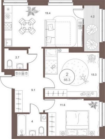Купить двухкомнатную квартиру в ЖК Жилой комплекс "Upgrade Family" в Пензенской области. Вариант № 4006817, 0, площадь -  квм, цена 6762600 рублей