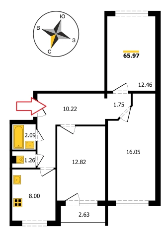 Купить квартиру на улице Всесвятская в Владимире. Вариант № 8667108, 3, площадь -  квм, цена 7777000 рублей