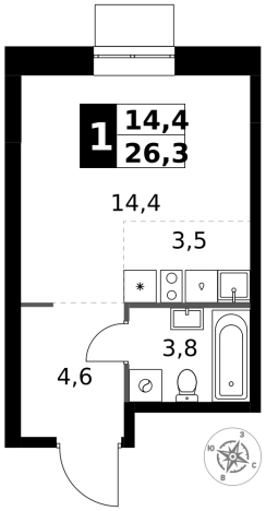 Купить однокомнатную квартиру в новостройках в ЖК 1-й Измайловский в Москве. Вариант № 9834219, 0, площадь -  квм, цена 16671570 рублей