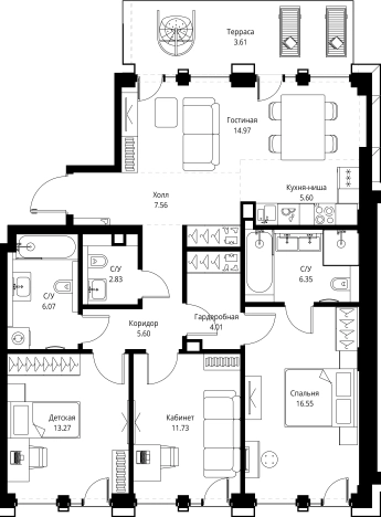 . Вариант № 10354428, 0, площадь - 98.15 квм, цена 79952990 рублей