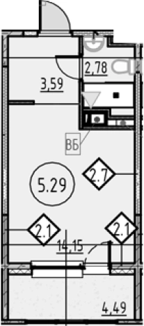 Купить Студию у метро Проспект Большевиков в Кудрове. Вариант № 4163694, 0, площадь -  квм, цена 5859211 рублей