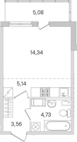 Купить Студию в ЖК Ясно.Янино в Ленинградской области. Вариант № 8489054, 0, площадь -  квм, цена 5351279 рублей