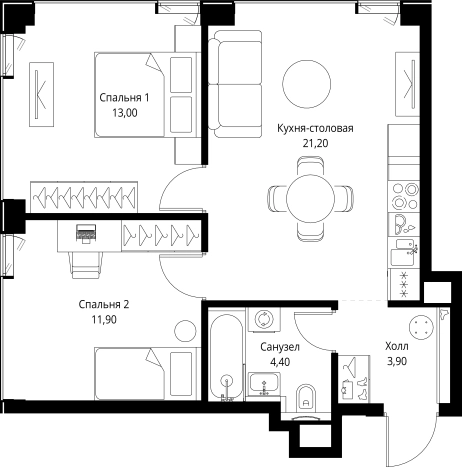 Купить двухкомнатную квартиру в новостройках в ЖК VEER в Москве. Вариант № 10380754, 0, площадь -  квм, цена 33292800 рублей