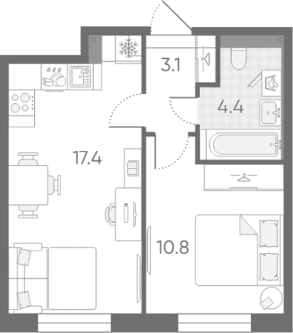 Купить двухкомнатную квартиру на улице Партизанская в Санкт-Петербурге. Вариант № 6243651, 0, площадь -  квм, цена 11597573 рублей