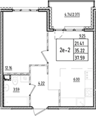 Купить квартиру у метро Проспект Ветеранов в Ленинградской области. Вариант № 6855182, 0, площадь -  квм, цена 7257652 рублей