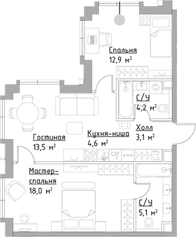 Купить трехкомнатную квартиру в ЖК Павелецкая Сити в Москве. Вариант № 132479, 0, площадь -  квм, цена 30521633 рублей