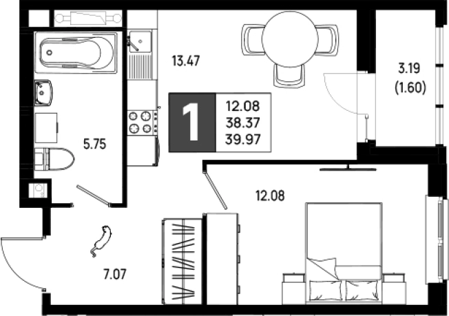 Купить двухкомнатную квартиру в ЖК Имена в Ленинградской области. Вариант № 6642057, 0, площадь -  квм, цена 5236070 рублей