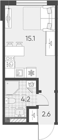 Купить квартиру в новостройках у метро Купчино в Санкт-Петербурге. Вариант № 7597224, 0, площадь -  квм, цена 5560300 рублей