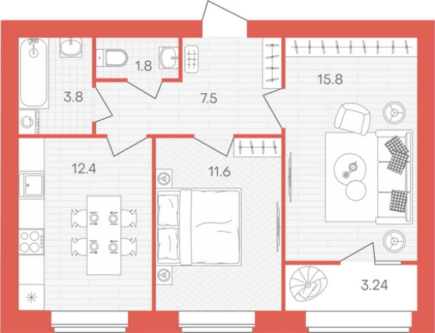 Купить квартиру на улице Июльская в Пензенской области. Вариант № 83624, 0, площадь -  квм, цена 4828040 рублей