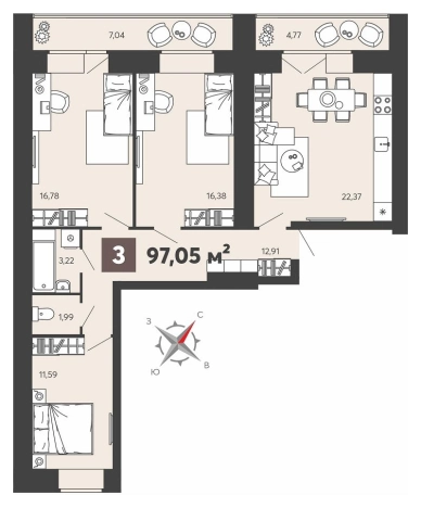 Купить квартиру в новостройках в ЖК Жилой комплекс "8 Марта" в Пензе. Вариант № 88118, 0, площадь -  квм, цена 8713470 рублей