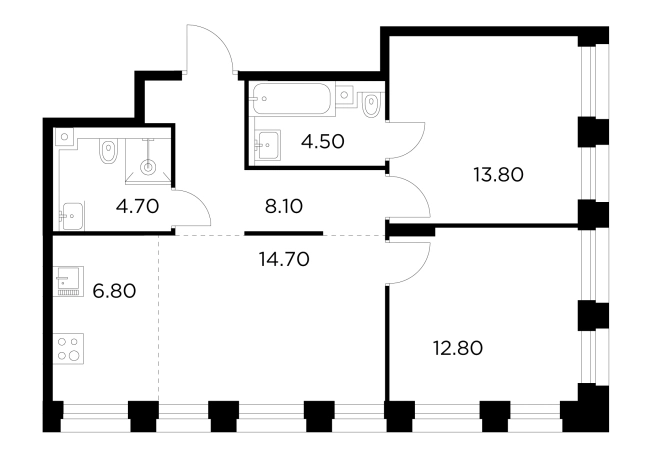 Купить квартиру у метро Балтийская в Москве. Вариант № 9104282, 1, площадь - квм, цена 32182400 рублей