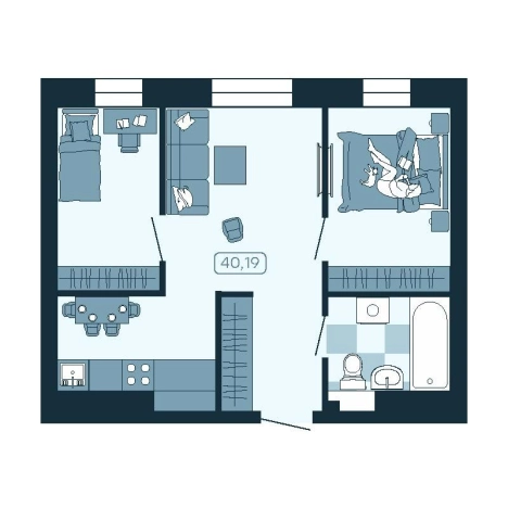 Купить двухкомнатную квартиру в новостройках в ЖК Соболь в Владивостоке. Вариант № 5460351, 0, площадь -  квм, цена 7334675 рублей