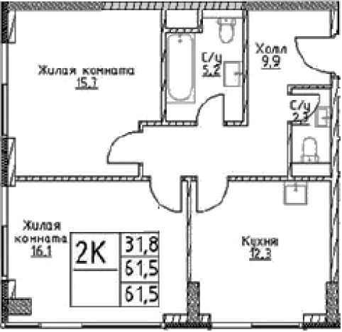 Купить двухкомнатную квартиру у метро Воронцовская в Москве. Вариант № 10306798, 0, площадь -  квм, цена 25264200 рублей