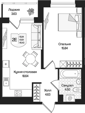 Купить двухкомнатную квартиру в ЖК Охтинские высоты в Ленинградской области. Вариант № 9314130, 0, площадь -  квм, цена 10222495 рублей