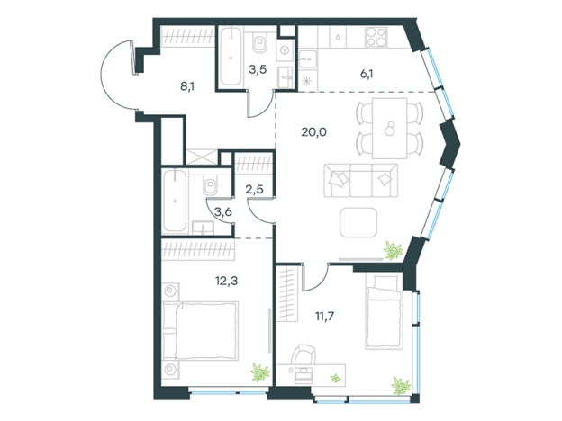 Купить квартиру на улице Мичуринский проспект в Москве. Вариант № 8104502, 0, площадь -  квм, цена 56673307 рублей