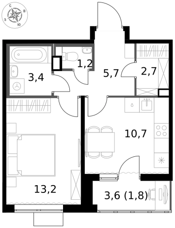 Купить однокомнатную квартиру у метро Физтех в Химках. Вариант № 9712371, 0, площадь -  квм, цена 9808515 рублей