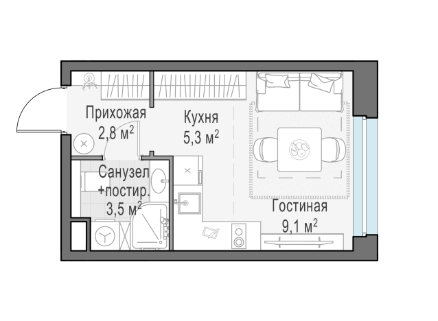 Купить Студию в ЖК Белый Grad в Мытищах. Вариант № 167824, 0, площадь -  квм, цена 6270000 рублей