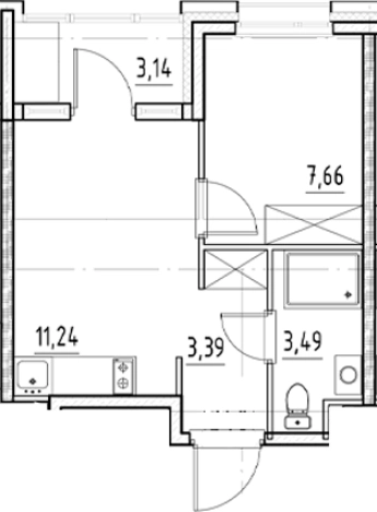 Купить однокомнатную квартиру у метро Бухарестская в Санкт-Петербурге. Вариант № 5559753, 0, площадь -  квм, цена 10668747 рублей