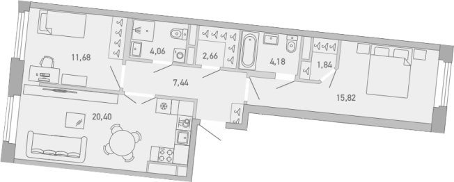 Купить двухкомнатную квартиру в районе Приморский в Санкт-Петербурге. Вариант № 9145235, 0, площадь -  квм, цена 33014249 рублей