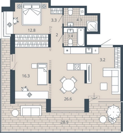 Купить двухкомнатную квартиру в ЖК Жилой комплекс "Scala city" в Пензе. Вариант № 95586, 0, площадь -  квм, цена 12355200 рублей