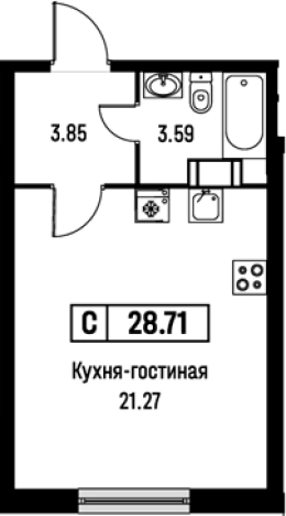 Купить квартиру на улице Екатерининская в Мурине. Вариант № 8062033, 0, площадь -  квм, цена 5323739 рублей