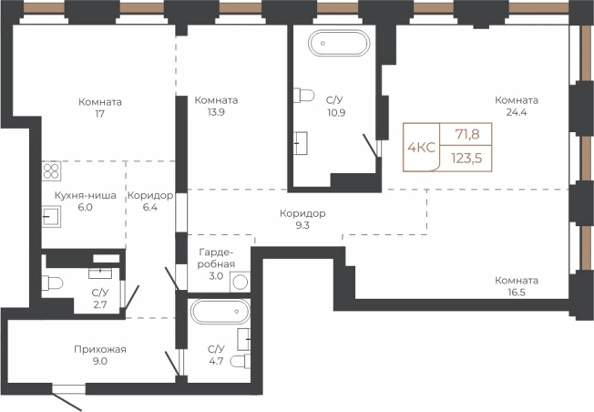 Купить Студию на улице Барханная в Новосибирской области. Вариант № 6841105, 0, площадь -  квм, цена 31029792 рублей
